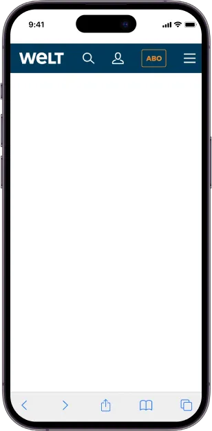 IPhone with open welt website. The website is still empty.